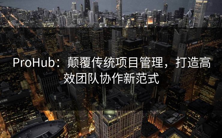 ProHub：颠覆传统项目管理，打造高效团队协作新范式